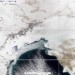 Динамика развития ледовой обстановки на севере Каспийского моря, 20.02.2012