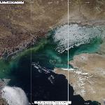 Динамика развития ледовой обстановки на севере Каспийского моря, 05.04.2012