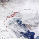 Динамика  ледовой обстановки на севере Каспийского моря 25.12.2012